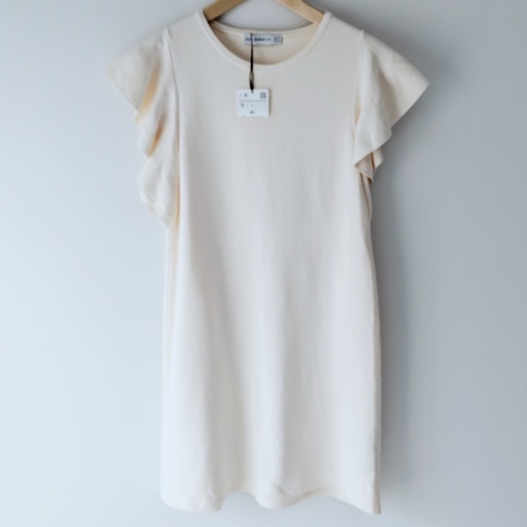 zara cream knitted dress